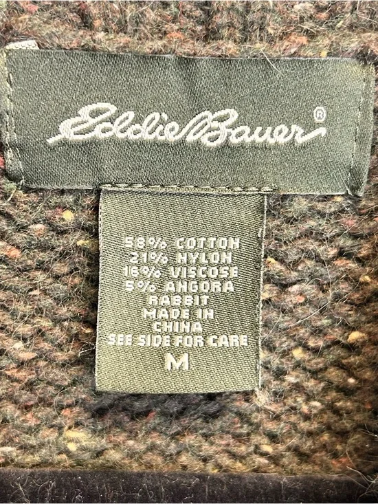 Dark Green Knit Zip-Up Vest Pockets Size M Cotton Angora Gorpcore Granola Hiking - Picture 4 of 9